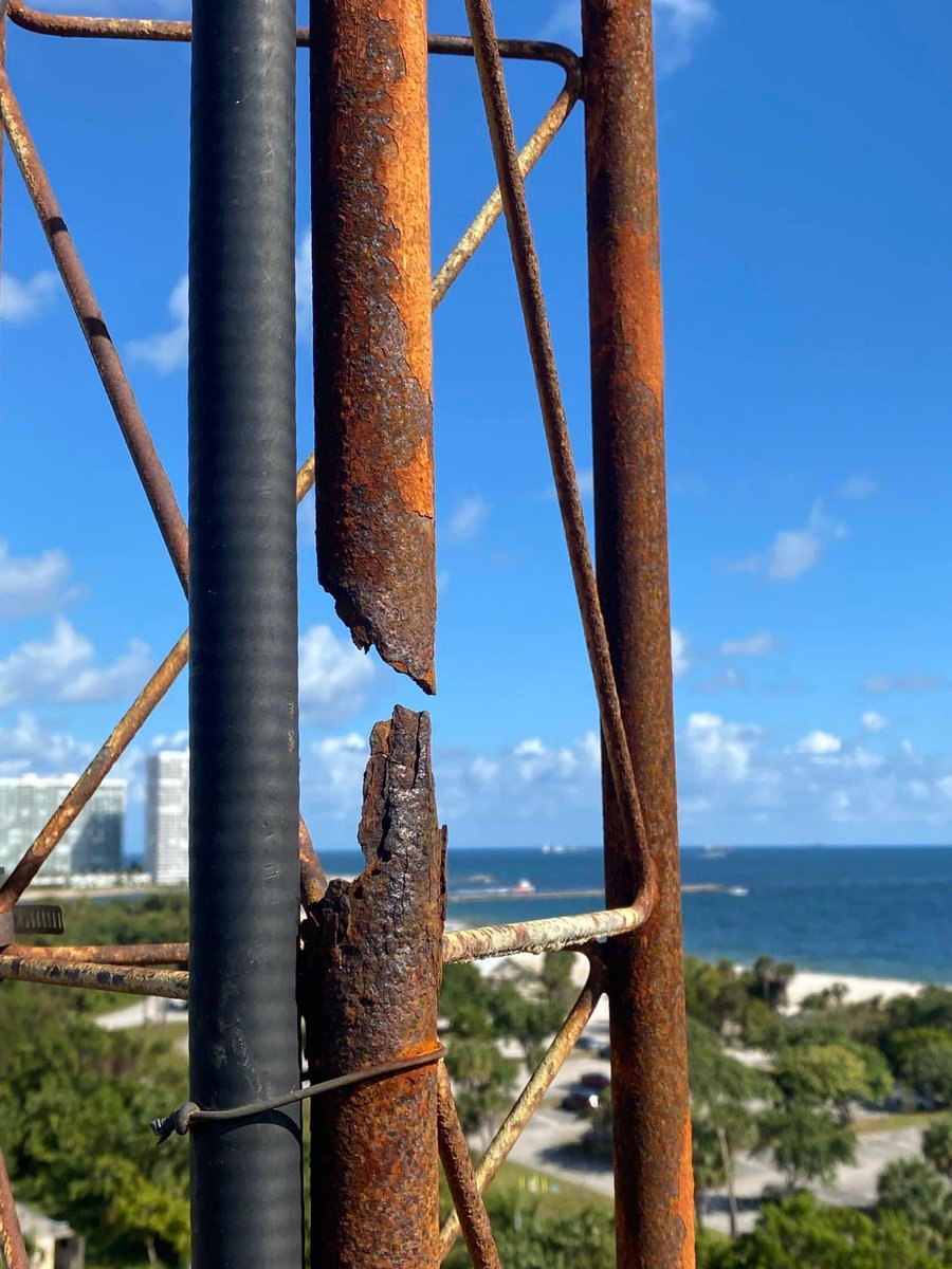 You’re climbing a tower and see this. What are the first words out of your mouth? #HamRadio