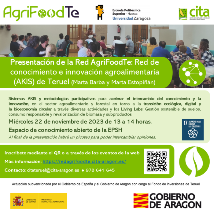 🔊 Presentación de la Red #AgriFoodTe en la Escuela Politécnica Superior de Huesca

📅 22 de noviembre
🕒 De 13:00h a 14:00h

✍️Inscripciones: docs.google.com/forms/d/e/1FAI…