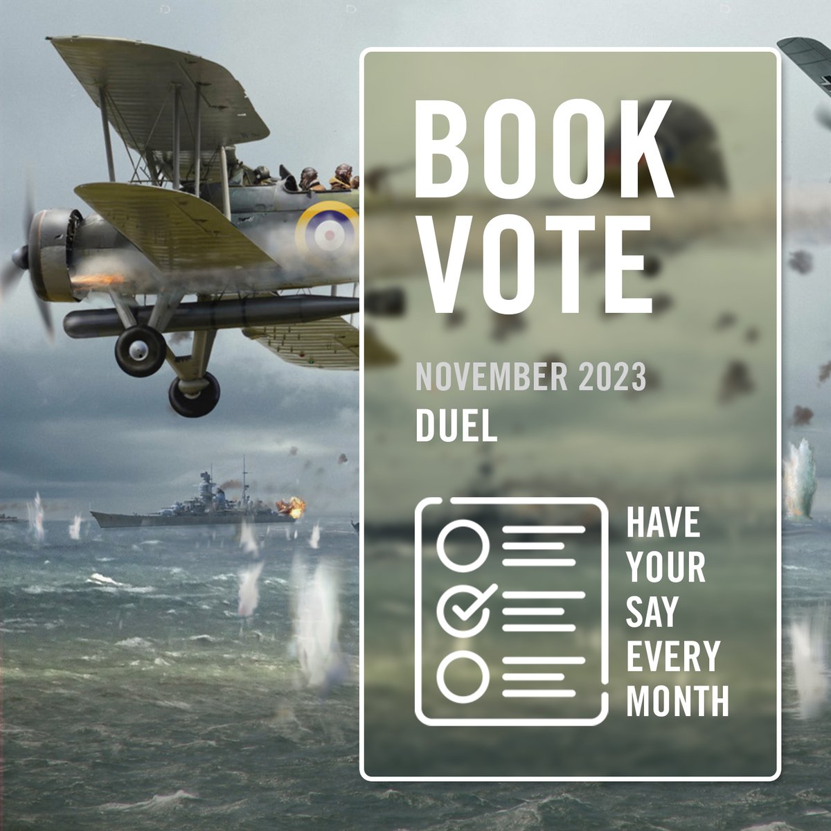 OspreyBooks's tweet photo. Don't miss your chance to choose what book you'd like to see published in our Duel (Military) Book Vote before a new one lands at the start of December!
You can see all the options here: https://t.co/VuoTqaoWSe
#WWII #Military #History #Books #FavBooks https://t.co/8ZqzNKZlQZ