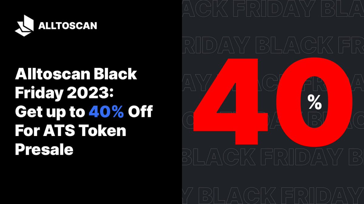 alltoscan's tweet photo. Alltoscan Black Friday 2023: Enjoy Exclusive Discounts in ATS Presale!

Come join us, get up to 40% off.

Details: https://t.co/HBadJFK4ye https://t.co/eTHPrb1HYe