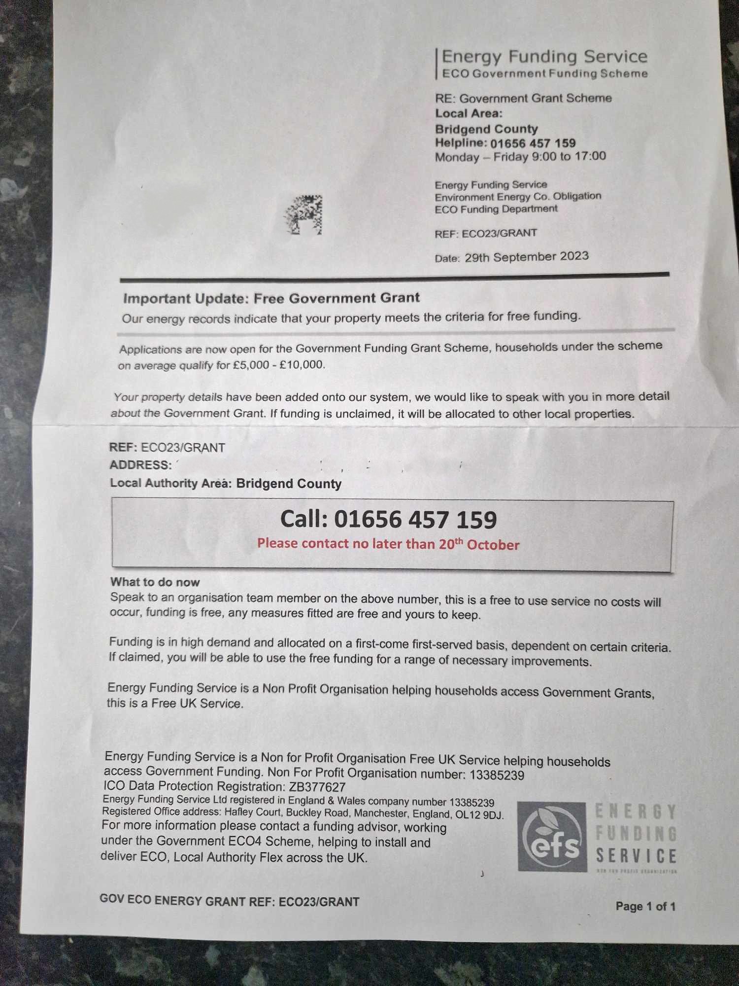 Bridgend CB Council on X: &ldquo;A letter from a company called Energy 