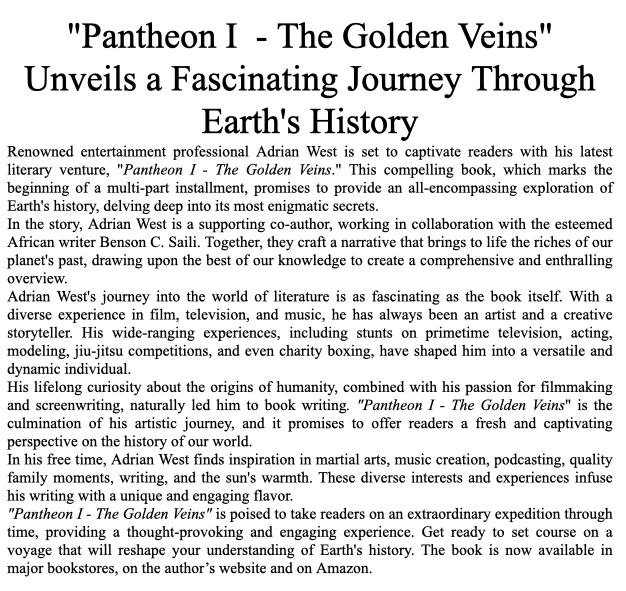 Press release for my new book (available on Amazon):
a.co/d/dccihPV

#Pantheon #ancienthistory #sumerians #anunnaki #nibiru #planetX #genesis #mystery #newbook #amazon #kindle #newrelease