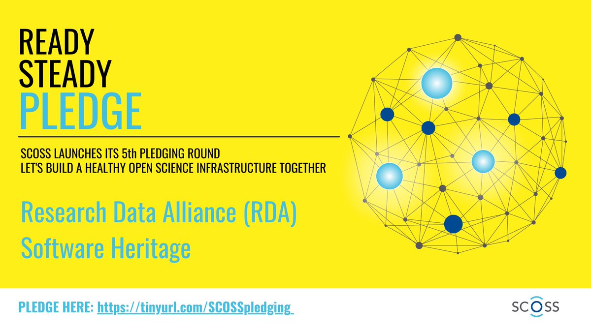 scossfunding's tweet image. SCOSS launches its 5th pledging round with RDA and Software Heritage. Help support these two infrastructures and create a more sustainable future for Open Science: tinyurl.com/SCOSSpledging @resdatall @swheritage