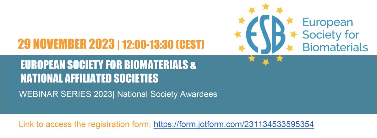 📅 SAVE THE DATE: Nov 29  Webinar of the <a href="/ESBiomaterials/">European Society for Biomaterials</a> on advanced #Biomaterials! Delve into cutting-edge #Nanomediicne #3DBiofabrication, and #SustainableHealthcare for #regenerativemedicine.🔍 More info: etp-nanomedicine.eu/event/esb-webi…
#MedicalDevices #HealthTech