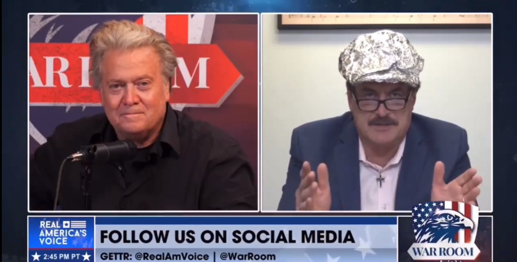 Mike Sington on X: "Mike Lindell wears actual tin foil hat during  interview. https://t.co/kPILJV40Io" / X