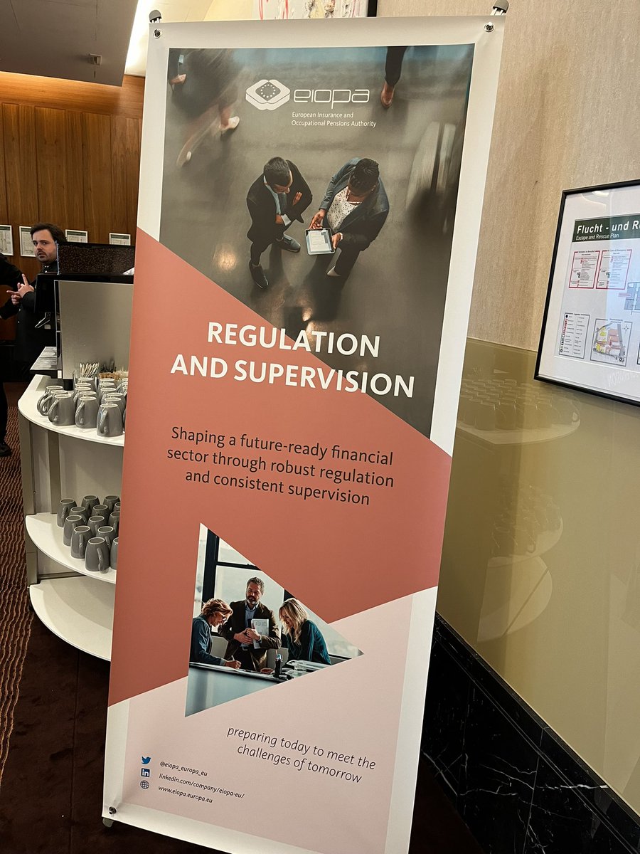 Half time at #EIOPAConference after inspiring insights from <a href="/SabineMauderer/">Sabine Mauderer</a> and <a href="/phielkema/">petra hielkema 🇪🇺 (she/her)</a> on climate and #sustainability as well as  panels on horizontal vs. sectoral #regulation and #DORA. 

More to come in the afternoon 👀