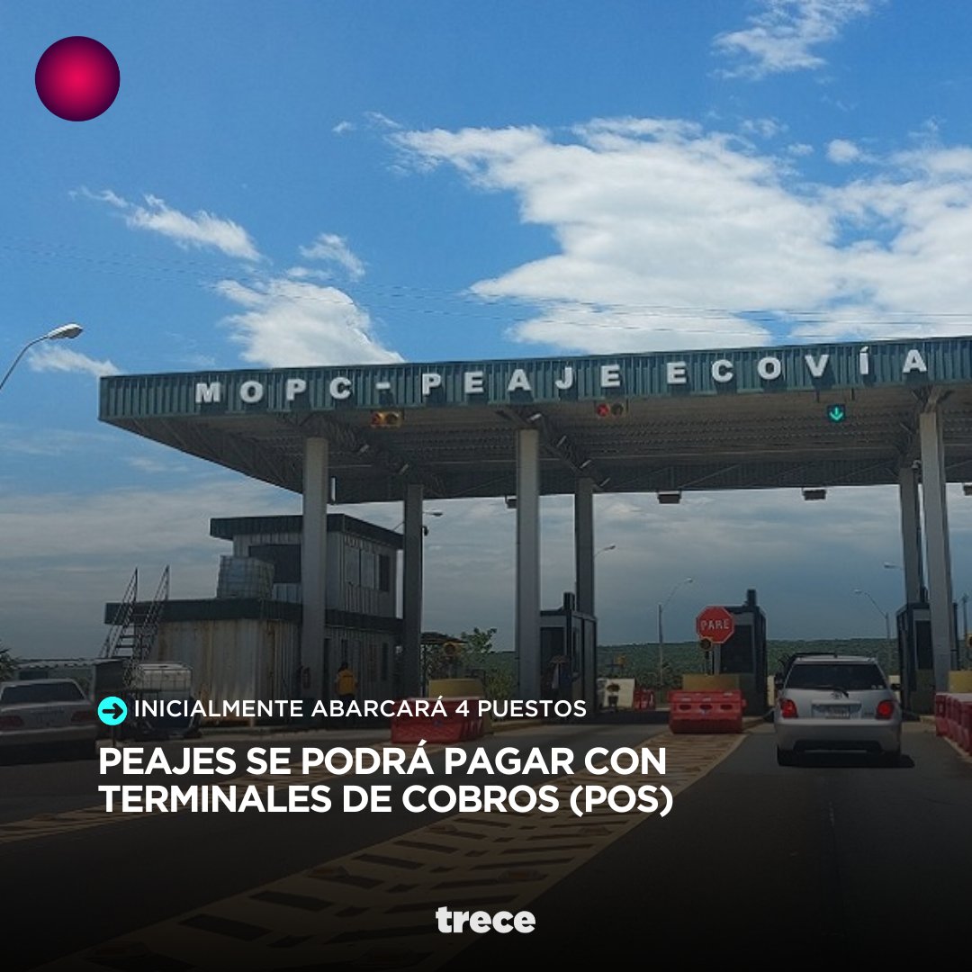 trecepy's tweet photo. 🙌🏻 Por fin vamos a pagar los peajes con POS 🚗💳

▪️ Realizan el lanzamiento del cobro digital de peajes con terminales de cobros (Pos). 

👉🏻 La implementación inicial abarcará los siguientes 4 puestos de peajes:

🔹 Luque-San Bernardino (Ecovia)
🔹 Remanso
🔹Emboscada
🔹 Itá

Vía: @orlandogodoy93

#Trece #SiempreConectados