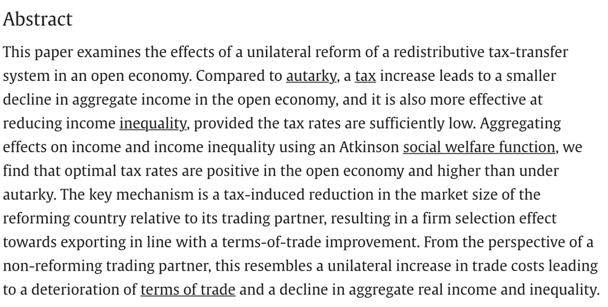 Journal of International Economics (@jintlecon) on Twitter photo New: "Unilateral tax policy in the open economy" by Miriam Kohl and Philipp Richter (<a href="/EconUniMannheim/">Department of Economics, University of Mannheim</a>).
doi.org/10.1016/j.jint… 1/2 New: "Unilateral tax policy in the open economy" by Miriam Kohl and Philipp Richter (<a href="/EconUniMannheim/">Department of Economics, University of Mannheim</a>).
doi.org/10.1016/j.jint… 1/2