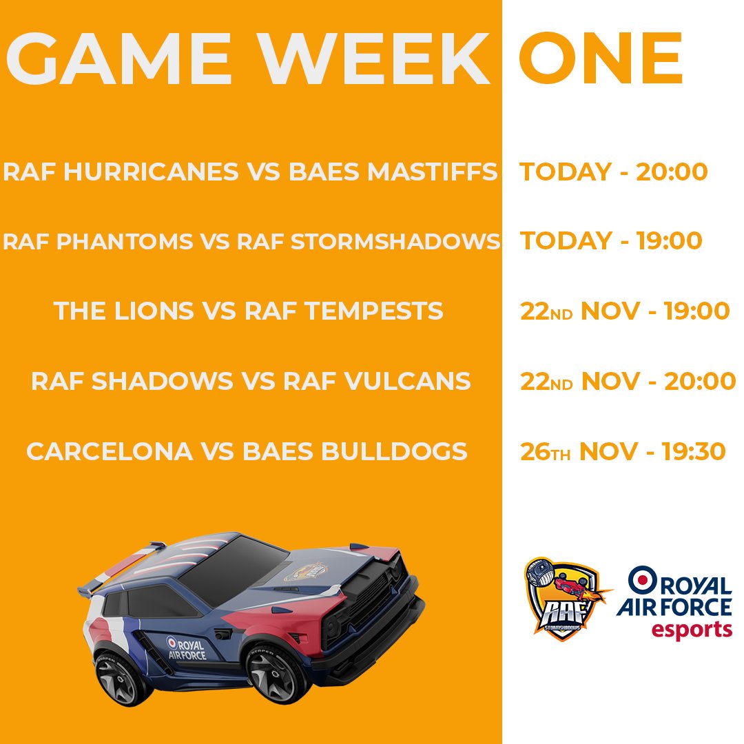The first matches of the RAF Stormshadows "Royal Cup" start today!

Here are the fixtures for the week! Who is going to end up on top?

Catch the games at: twitch.tv/raf_stormshado…