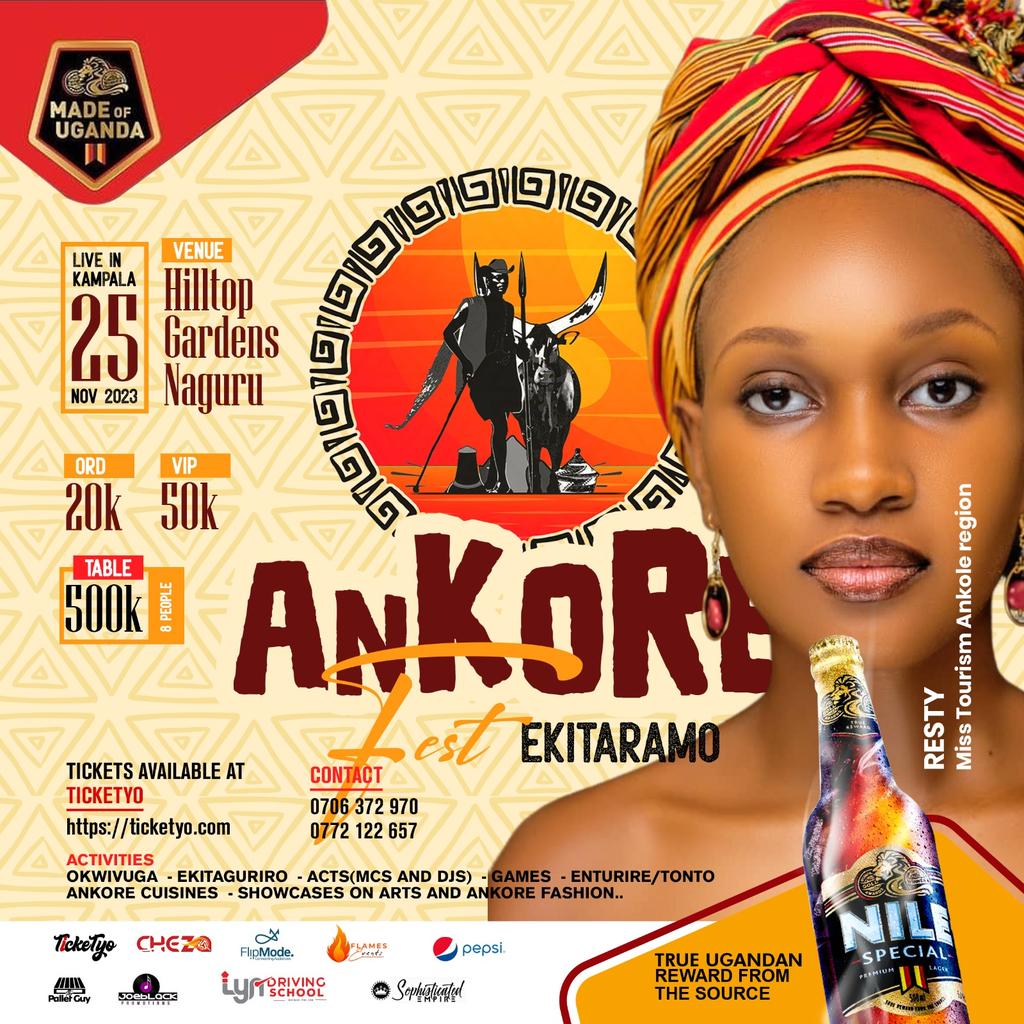 Y'all shouldn't miss this party☺️☺️
The #Ankolefest 
Ekitaramo 💃💃💃
Tickets are at ticketyo.com/ankore-fest/