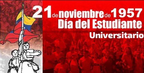 Angostura Del Orinoco MRT2 (@angostura0rimrt) on Twitter photo DIA DEL ESTUDIANTE UNIVERSITARIO
En una fecha similar, el 21 de noviembre de 1957, ocurrió un hecho que marcó la vida de los estudiantes universitarios en Venezuela: eran tiempos de la dictadura militar del General Marcos Pérez Jiménez.
#VenezuelaEjemploDeLucha
<a href="/NicolasMaduro/">Nicolás Maduro</a> DIA DEL ESTUDIANTE UNIVERSITARIO
En una fecha similar, el 21 de noviembre de 1957, ocurrió un hecho que marcó la vida de los estudiantes universitarios en Venezuela: eran tiempos de la dictadura militar del General Marcos Pérez Jiménez.
#VenezuelaEjemploDeLucha
<a href="/NicolasMaduro/">Nicolás Maduro</a>