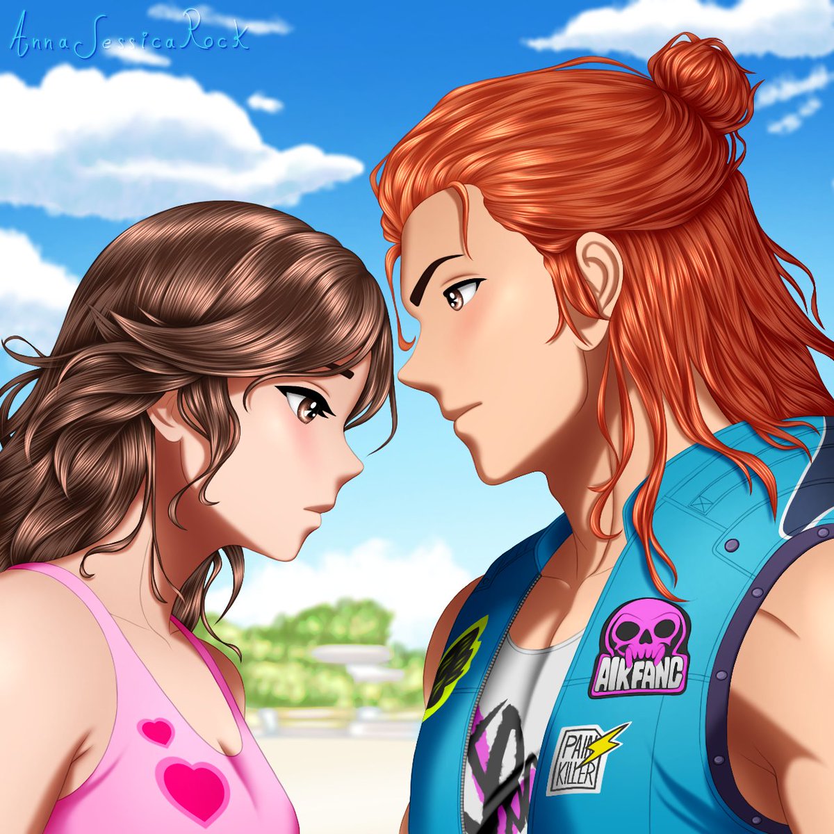 "Hwoarang... I wish you was real to give me more courage... I wish I could tell you everything I have in my heart...   Hwoarang! All I need is you...!" :)♡

Anna🌸

Hwoarang and my OC art by me 🥺🥰

#artistontwittter #art