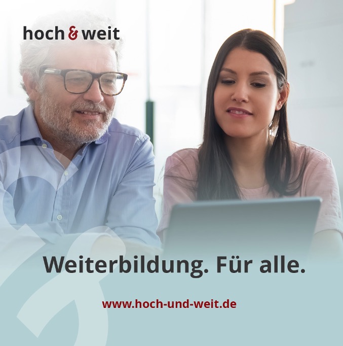 Entdecken Sie die besten Weiterbildungsangebote deutscher Hochschulen in einem Portal; auch das der TH Köln: Weiterbildung im Kontext eigener beruflicher Fragestellungen und einer fundierten Begleitung durch Expert:innen aus Wissenschaft und Praxis.
hoch-und-weit.de