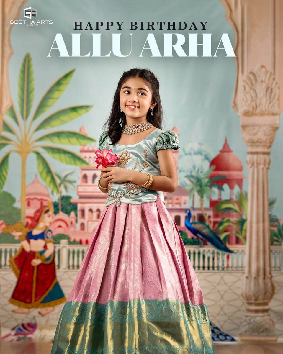 AIAAFAGIRLS's tweet photo. Happiest birthday our cute little Allu princess 🎂❤stay blessed🥰
#AlluArjun 
#AlluArha 
#PushpaTheRule https://t.co/97oCeICA1e