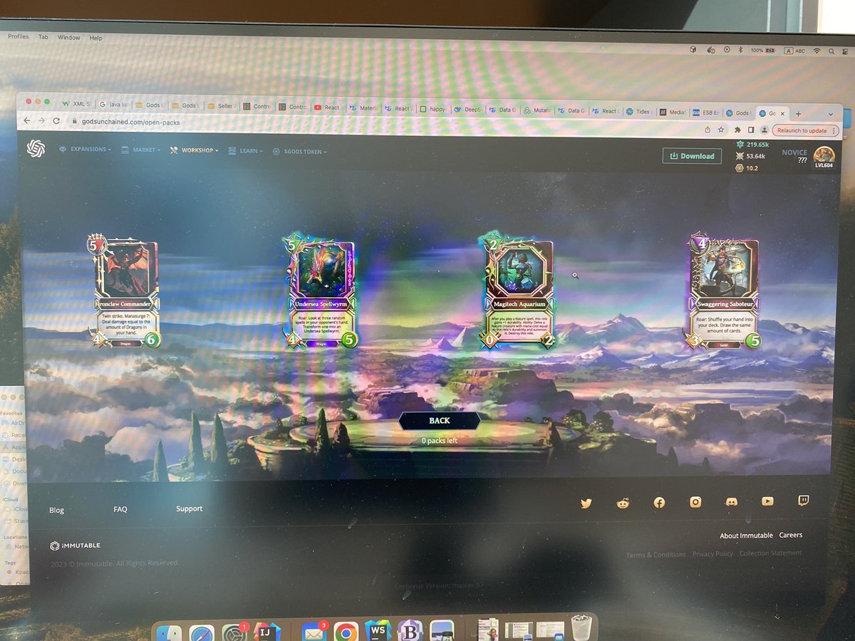 thetomre's tweet photo. @Mepo2OOO @GodsUnchained Here is one more) So you are going pretty good I suppose. My earnings from each pack is ~ $1-1.5 https://t.co/2Zh3Ecng88