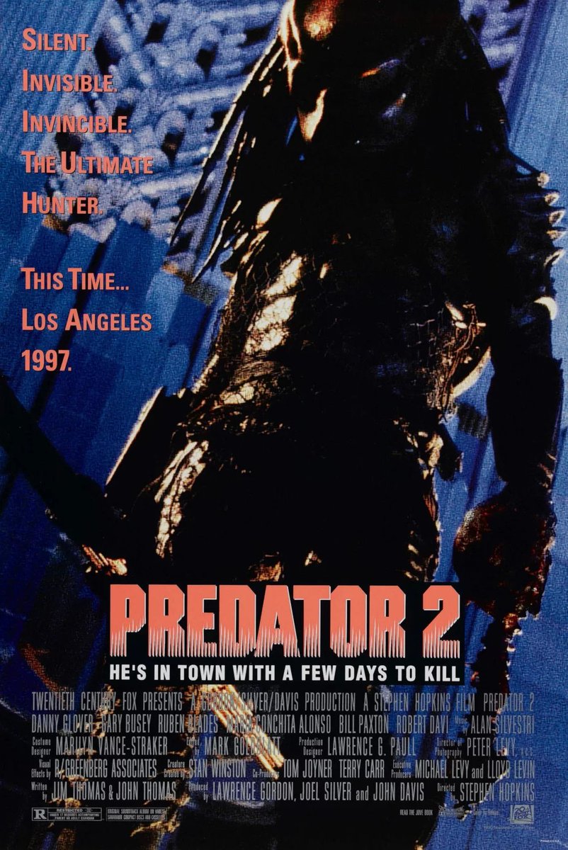 Today we celebrate the 33rd anniversary of Predator 2 which debuted at the #4 slot in the US box office in its opening weekend!  #Predator #Predator2 #Yautja #StephenHopkins #DannyGlover #KevinPeterHall #StanWinston #BillPaxton #GaryBusey #RubénBlades #MariaConchitaAlonso