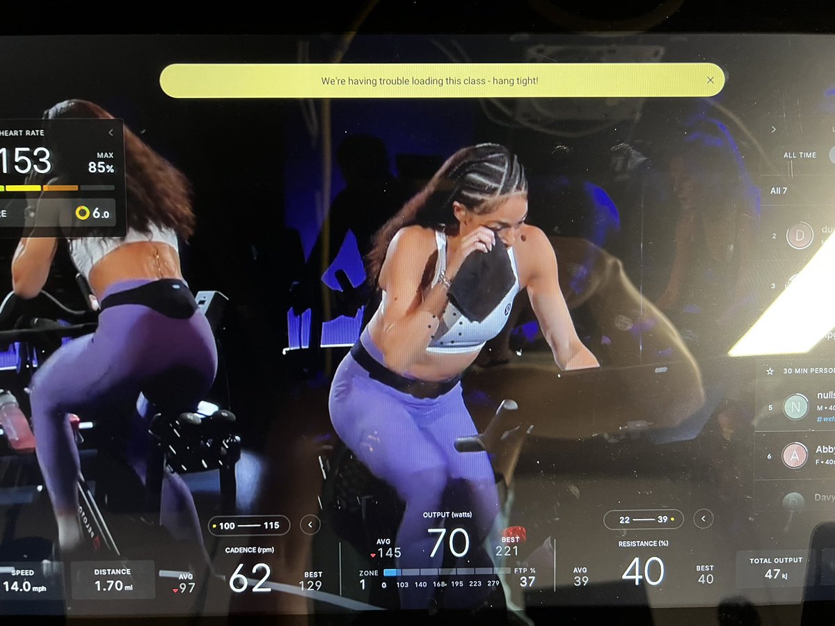 Nullspace's tweet photo. @onepeloton what is going on? third time I’ve tried ruined workout https://t.co/6rrLCwXQ6O