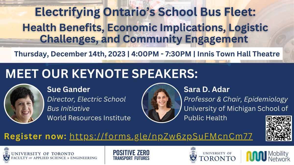 Have you registered for Electrifying Ontario's School Bus Fleet yet? Register now to secure your spot for Thursday, December 14th! 
Register here: lnkd.in/grrnTRt9
More info: lnkd.in/ga3aX_7R