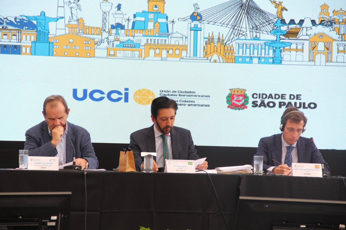 UCCI_SG's tweet photo. La XX Asamblea General de la UCCI ha sido inaugurada por @ricardo_nunessp , Prefeito de São Paulo, junto con el alcalde de Madrid, @AlmeidaPP_  que han dado la bienvenida a las #ciudades iberoamericanas que nos acompañan. 
#ciudadesucci #xxasambleageneral https://t.co/dNddSraXDz