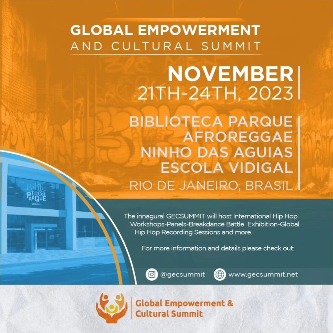 rakeldelgado79's tweet photo. Por fin ha llegado el momento de celebrar el Global Empowerment and Cultural Summit en Río de Janeiro, del 21 al 24 de Noviembre!Tendremos diferentes actividades: talleres, conferencias, mesas redondas, masterclases, exhibición de Breakin, sesiones de grabación, etc...
#gecsummit https://t.co/Ls794UJ7QK