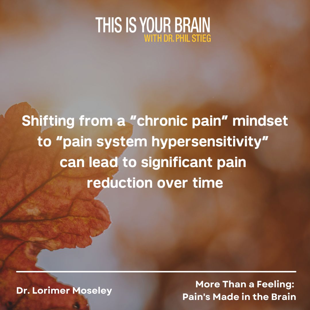 DrPhilipStieg's tweet photo. “You can slowly retrain the body and brain to be less protective," says Dr. Moseley (@PainRevolution).
With this training, people who approached #chronicpain as experiencing pain system #hypersensitivity felt significant #painreduction over time.
https://t.co/HkM33xMA1T https://t.co/txm2FueXF4