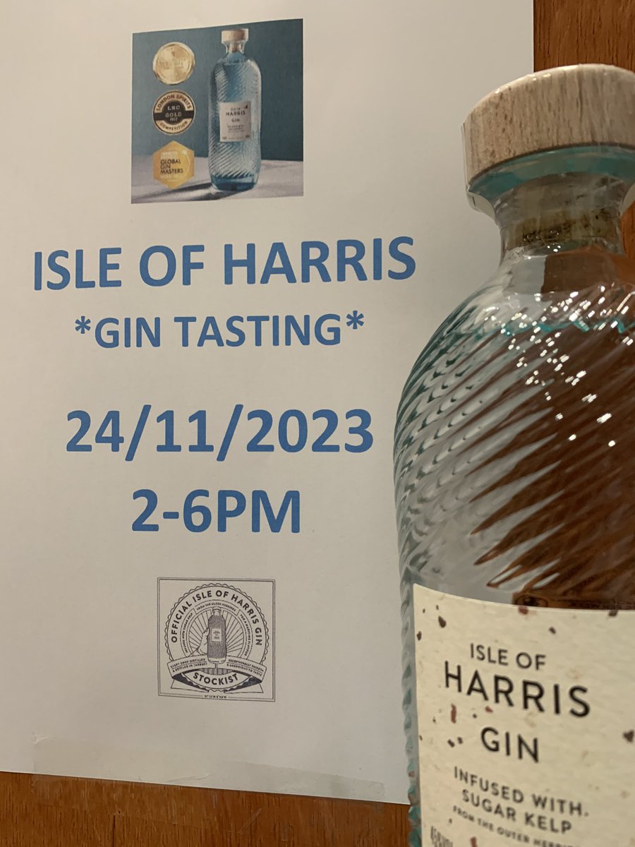 TOS_Glasgow's tweet photo. Tasting this Friday if anyone is about? 36 Gordon Street, Glasgow. #tasteofscotland1494 #harrisgin https://t.co/q0jAxybrre