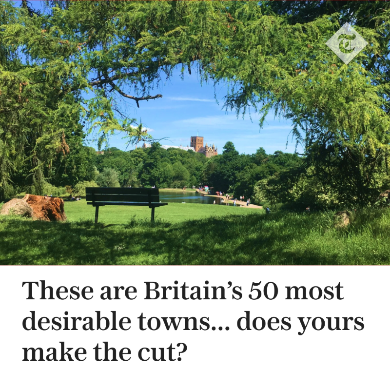 Telegraph's tweet photo. Good schools. Beautiful surroundings. See which town topped our table - and how much it costs to live there.