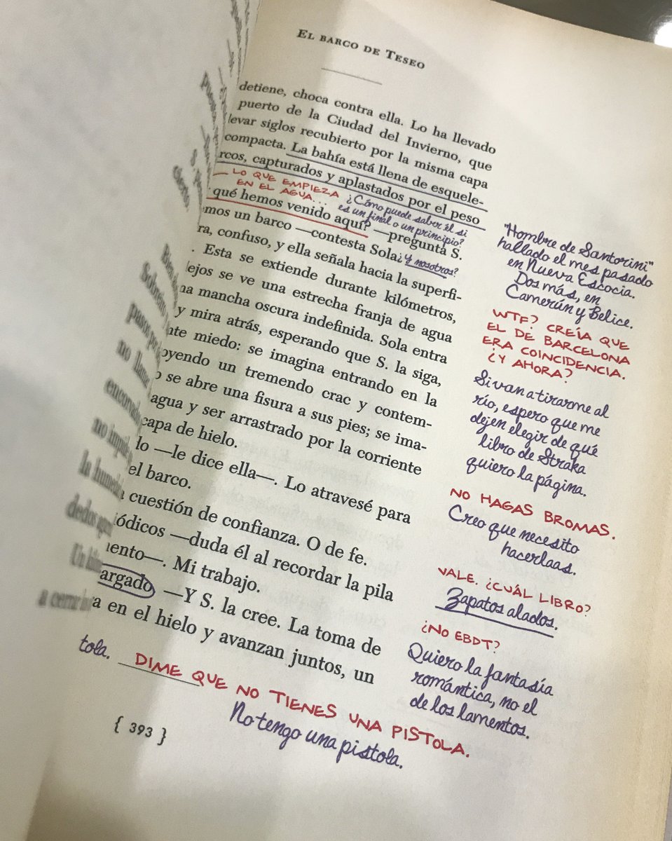 libros_formatos's tweet photo. #librodeldía "S. El barco de Teseo" de #JJAbrahms y #DougDorst. Una joven encuentra un libro dejado fuera de lugar por un extraño: un lector embelesado por la historia como lo revelan las notas escritas al margen. Ella responde escribiendo más notas y el libro se... @Duomo_ed https://t.co/lEywLTQrxM