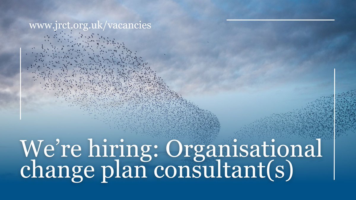 We're looking for a consultant/s to support @jrct_uk in creating an organisational change plan, building on existing recommendations and organisational commitments made in the last three years. Closing date: November 29 If you're interested please email recruitment@jrct.org.uk