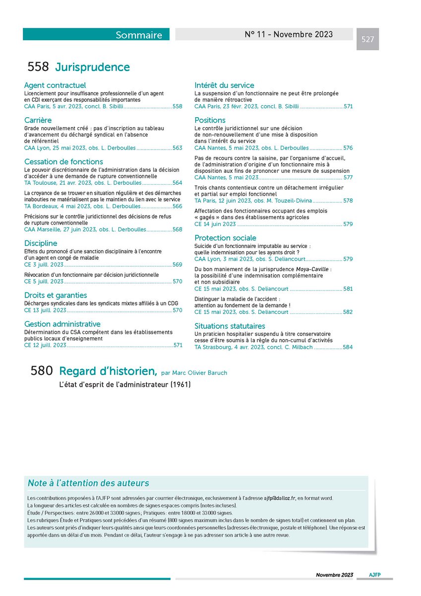 🔔 Au sommaire du numéro de novembre de l’AJFP
avec notamment un dossier sur « le(s) CDI des travailleurs publics et privés »
<a href="/Clud4Droit/">CLUD</a>