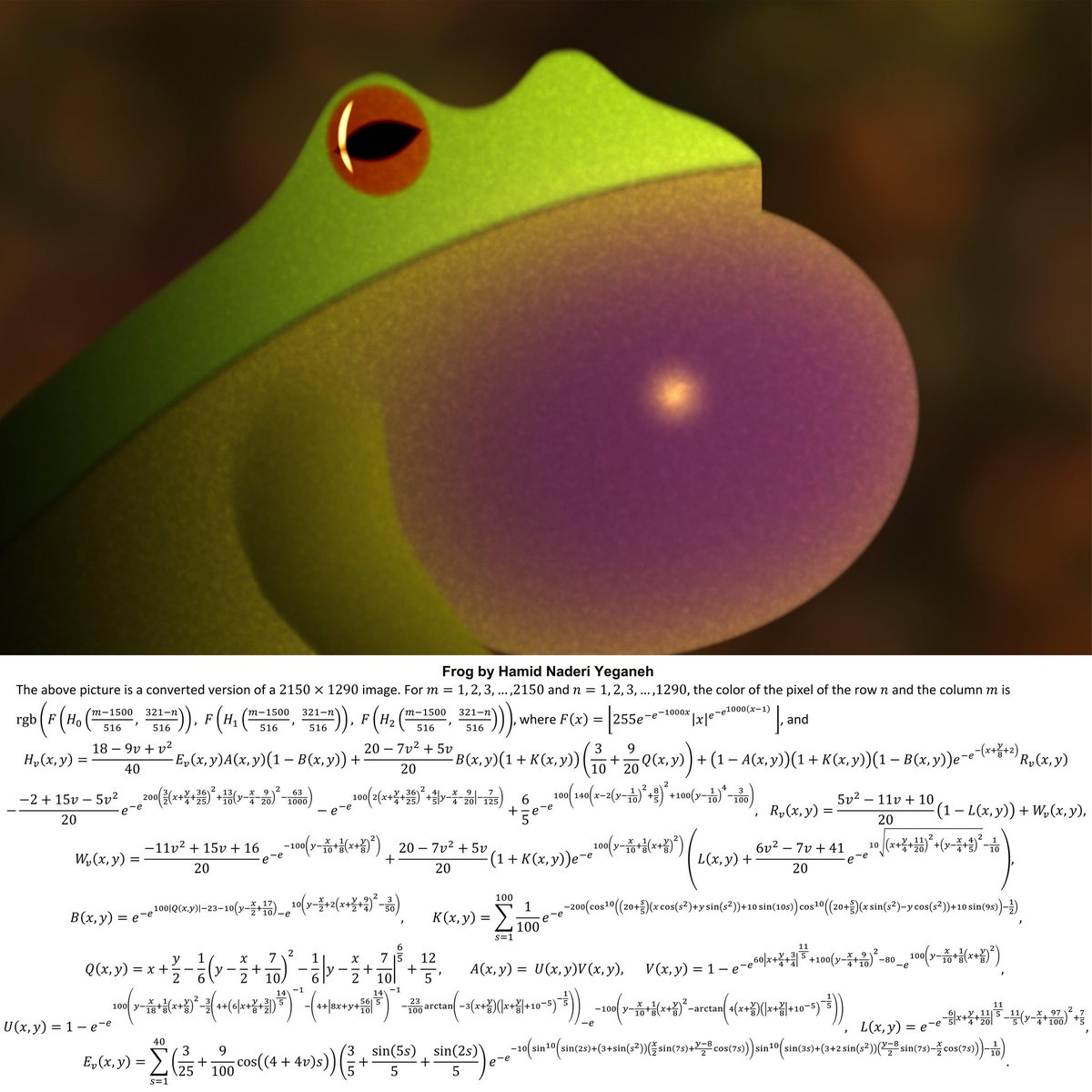 naderi_yeganeh's tweet photo. I drew this frog with mathematical equations. https://t.co/bqFlaglElb