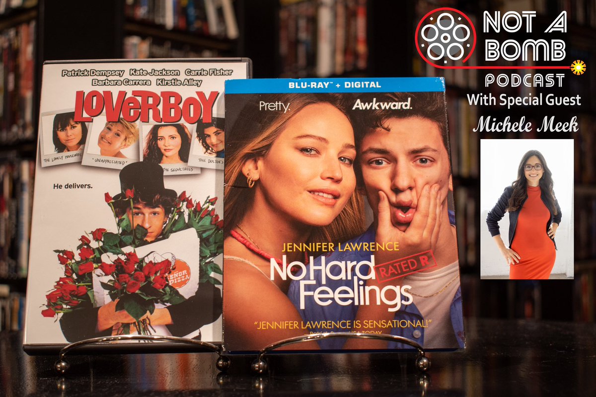 NotABombPod's tweet photo. We are super excited to welcome back @michelemeek for another interesting discussion!  For this special episode, we discuss a very niche type of comedy, the Cougar Rom-com!  Download and check it out! #Loverboy #NoHardFeelings https://t.co/749e7XXRaZ