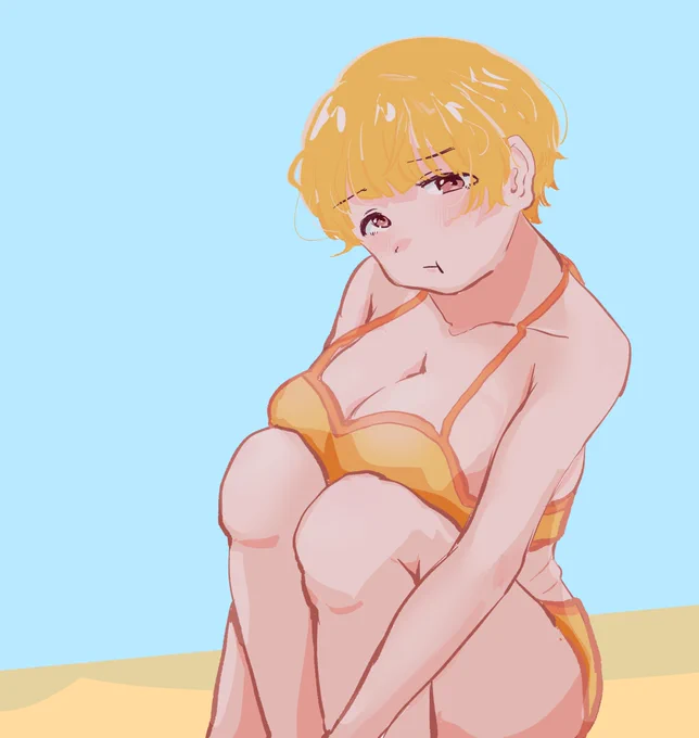 今日はちょっと寒い夏だったので水着のり子 