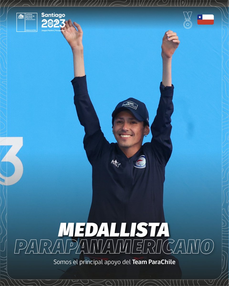INDChileOficial's tweet photo. ¡PLATA PARA CHILE 🥈🇨🇱, OTRA VEZ ALBERTO ABARZA! Suma su séptimo podio en Juegos #Parapanamericanos, el segundo en #Santiago2023 🥹 En el Centro Acuático del Parque Estadio Nacional brilló en los 200 metros libre de la para natación. Enorme. #ChileCompite #ElLegadoComienza https://t.co/lP95XH77nX