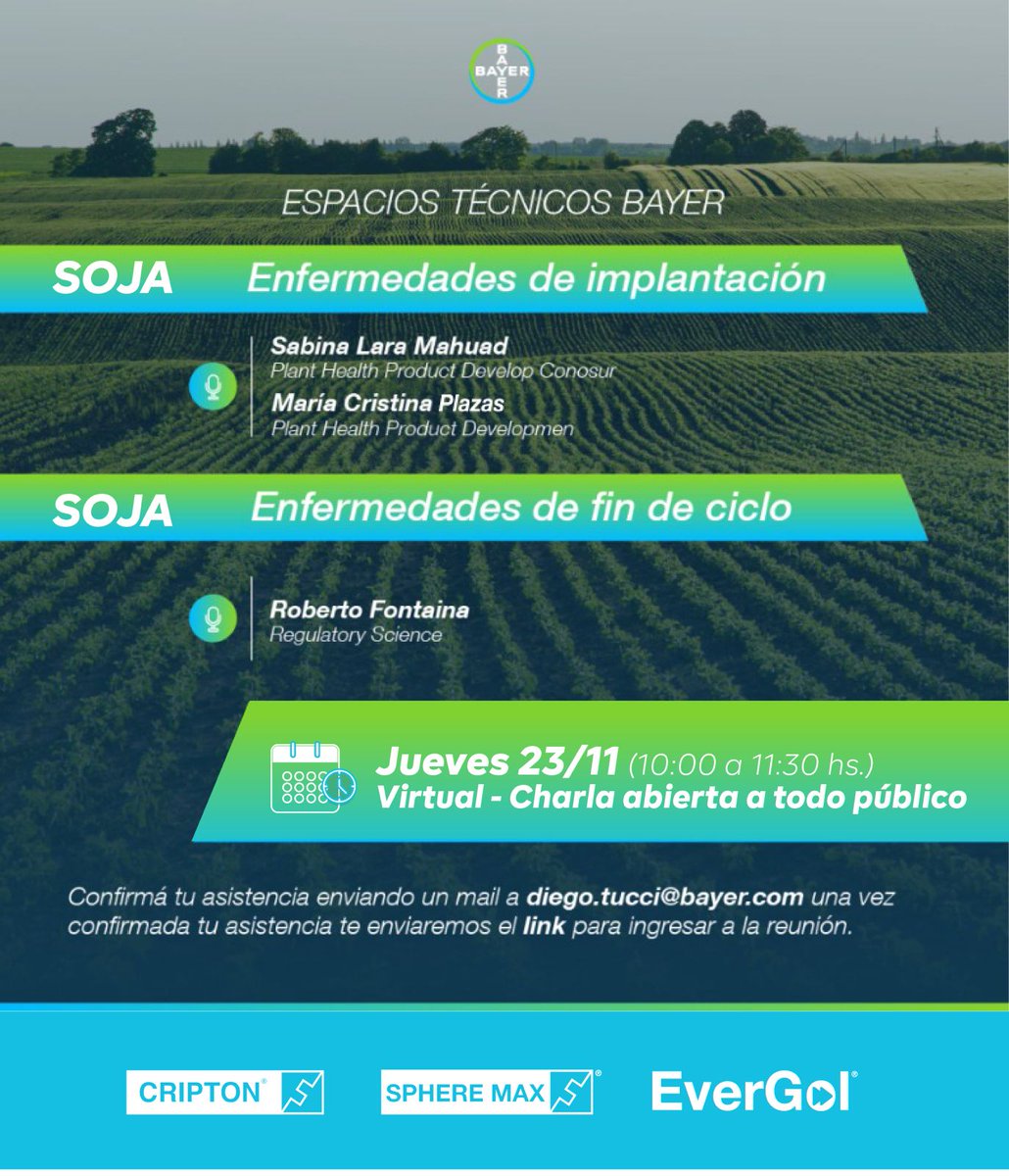Situaciones de estos días en el litoral. Cual es la causa ? Cond predisponentes? Cuanto rinde hay en juego y que podemos hacer? Arrimá el jueves para charlar de estos temas y más. El único requisito es ser curioso! <a href="/Bayer4CropsUY/">Bayer Uruguay 🇺🇾 | Crop Science</a>