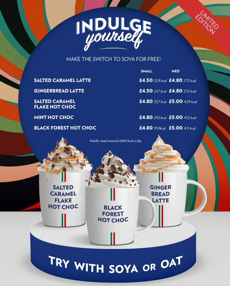 Have you sampled the exclusive hot beverages from our limited edition selection at Caffè Ritazza?

#cafferitazza #LimitedEdition #Xmas2023 #hotdrinks #latte #hotchocolate