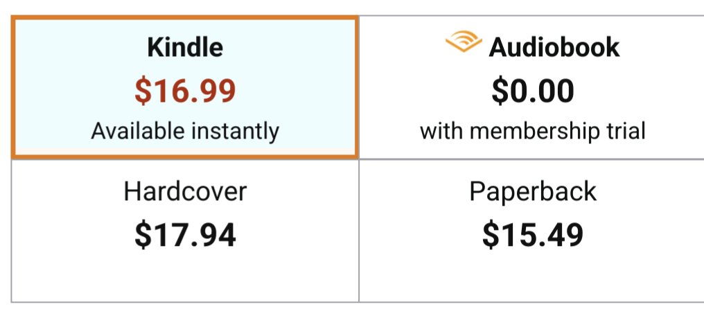 ramsrib's tweet photo. It's ridiculous that the electronic format of a book is more expensive than paper format on Amazon. https://t.co/DdxqWKVicK