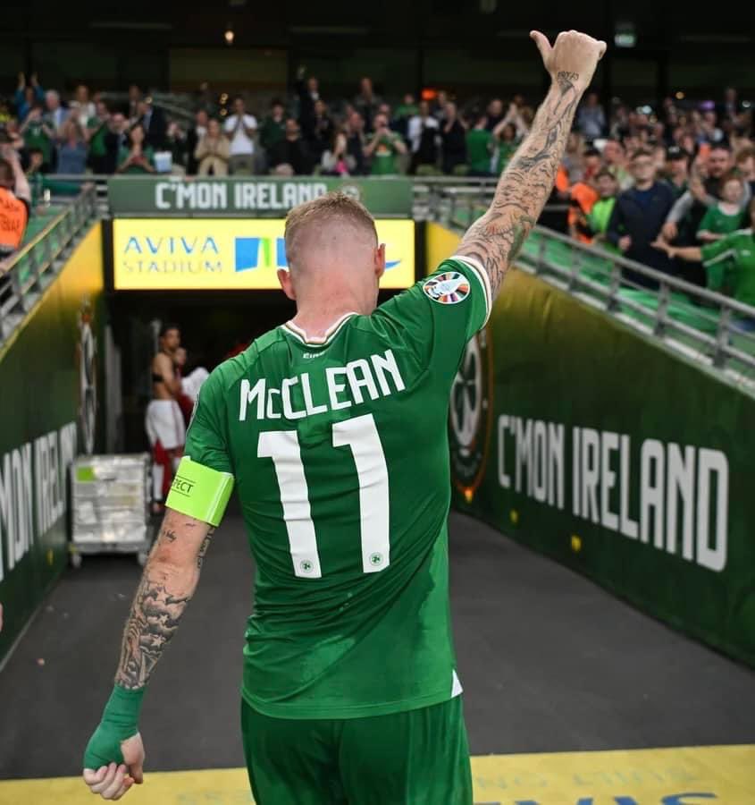 OrfhlaithBegley's tweet photo. James McClean plays his last game for Ireland tonight 👏

Proud of his country, proud of his people 🇮🇪 https://t.co/0rTUmXB8ZW
