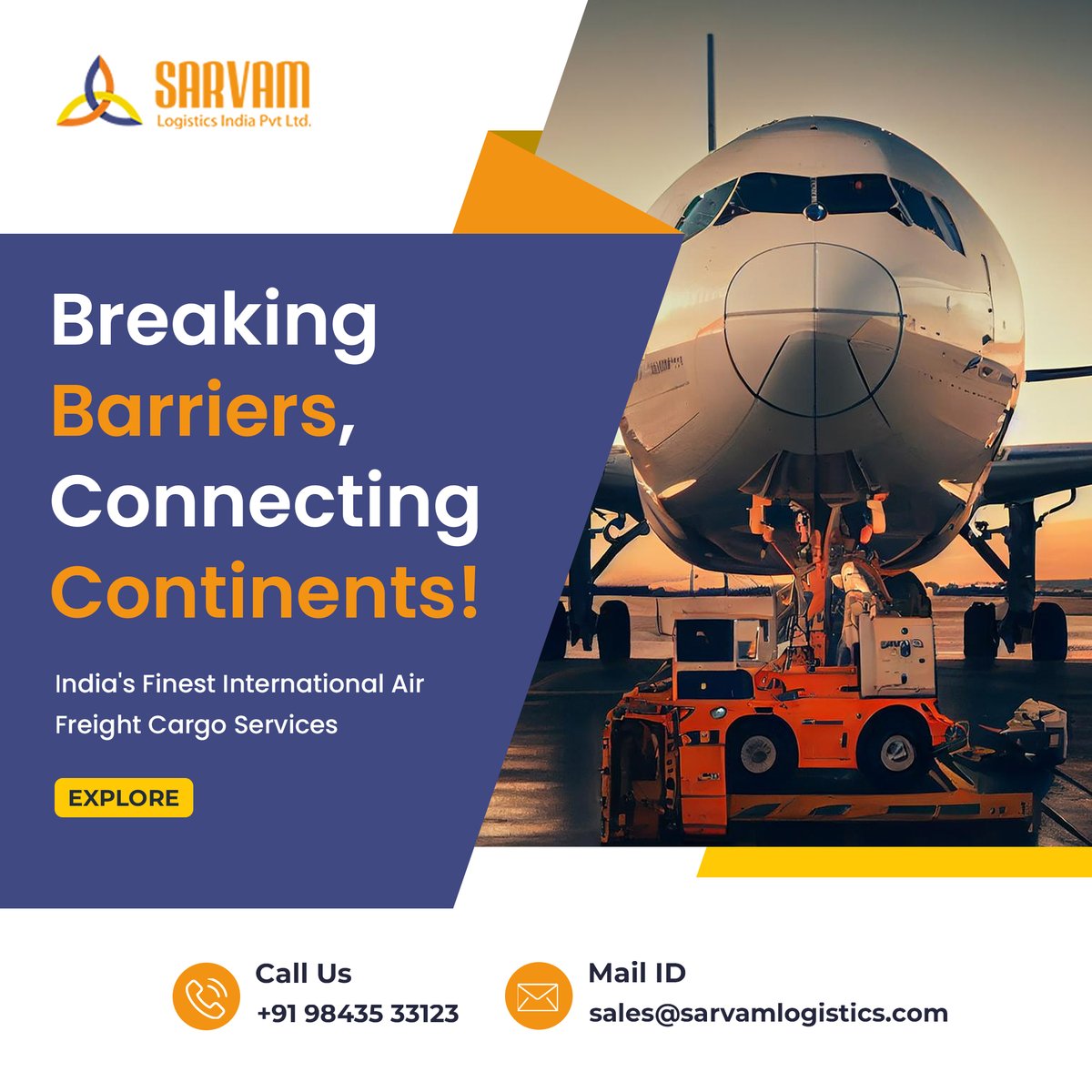 Breaking barriers and connecting continents, we take pride in offering India's finest International Air Freight Cargo Services. 

🔗 sarvamlogistics.com/air-cargo-serv…

Follow us @SarvamLogistics

#AirFreightExcellence #GlobalLogistics #CargoConnections #SarvamLogistics #Logistics