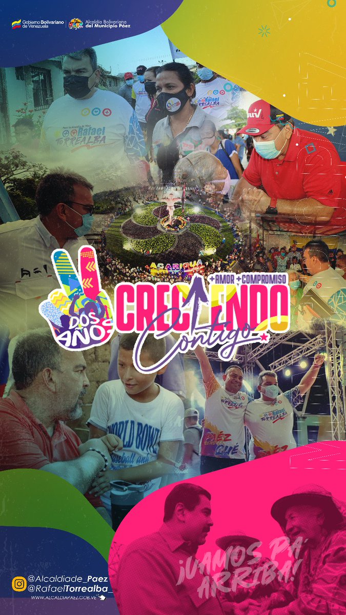 2 años Creciendo Contigo ✌️

Trabajando con amor y compromiso por un mejor municipio

Con <a href="/NicolasMaduro/">Nicolás Maduro</a> <a href="/PrimitivoPsuv/">Antonio Primitivo Cedeño</a> y <a href="/rtorrealba_/">Rafael Torrealba</a> ¡Vamos pa' arriba!

#PáezProduceYCrece