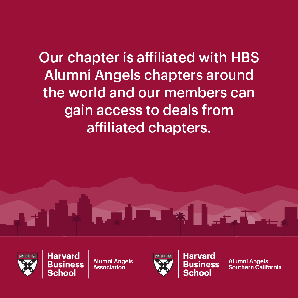 Join us and gain access to deals from affiliated chapters
#harvard #harvarduniversity #harvardbusinessschool #hbs #entrepreneur #entrepreneurship #angelinvestor #angelinvesting #angelinvestment #venturecapital #venturecapitalist #venturecapitalists #socal