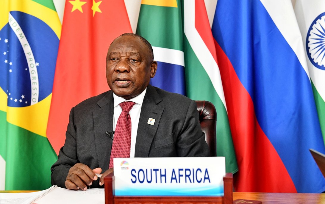 PresidencyZA's tweet photo. Opening remarks by President @CyrilRamaphosa to the Extraordinary Joint Meeting of BRICS Leaders and Leaders of invited BRICS members on the situation in the Middle East. https://t.co/0mIyRTlgdJ https://t.co/wl1G9Vfjbc
