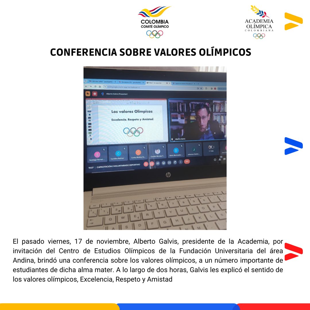 AcadeOlimpicol's tweet photo. Saludo Olímpico,
Les compartimos el boletín “La Semana en la Academia Olímpica Colombiana” en su edición No. 32, con el resumen de las actividades entre el 5 y el 20 de noviembre de 2023.
.
#OlimpismoColombia 
1/2 https://t.co/PTHaAl5xsU