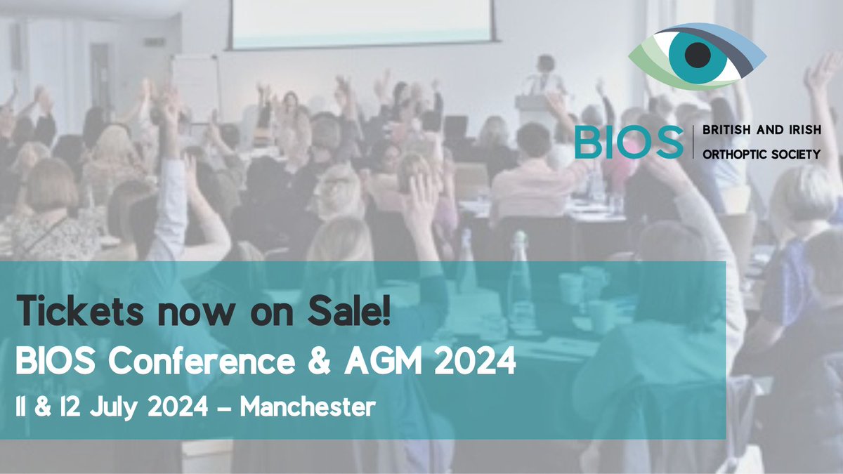 BIOS_Orthoptics's tweet photo. We're delighted to announce that tickets for the BIOS Conference 2024 are now on sale!
Book early to take advantage of our Early Bird offer. #BIOS2024
https://t.co/AbY9oZefFC https://t.co/5ge6TBbDk7