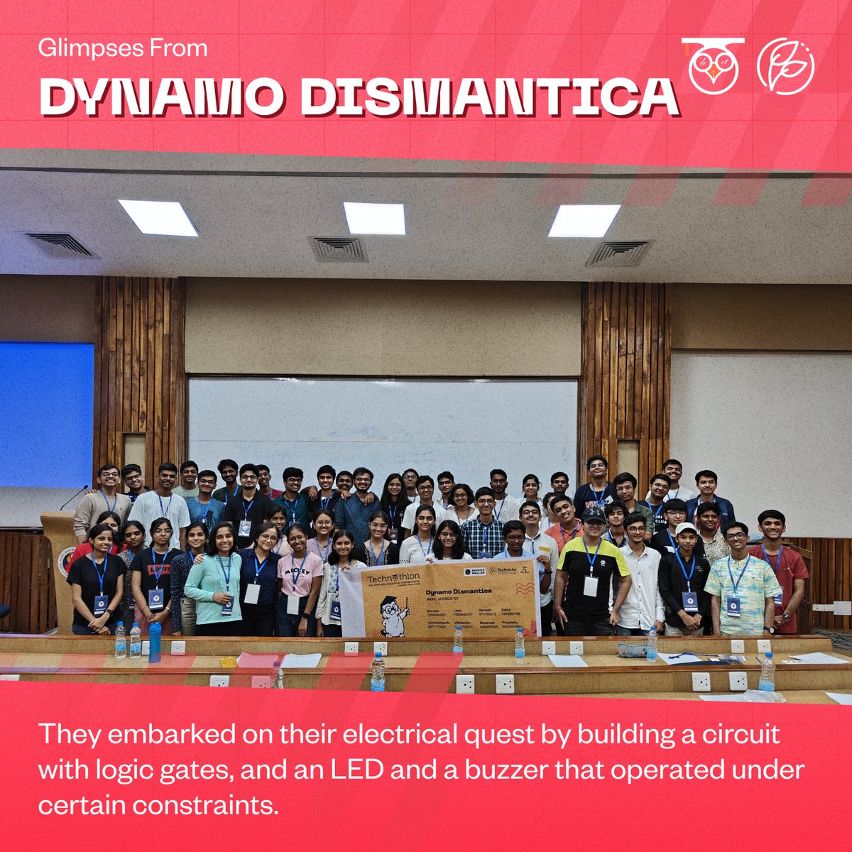 TheTechnothlon's tweet image. ⚡Dynamo Dismantica Brilliance! 🌐 Swipe left to peek into the world of circuitry mastery. LED aglow, buzzer hushed—participants crafted intricate designs, unlocking a wealth of electronics knowledge. Dive into the innovation! 🚀🔧
#techno23 #technothlon #mains #techniche23 #iitg