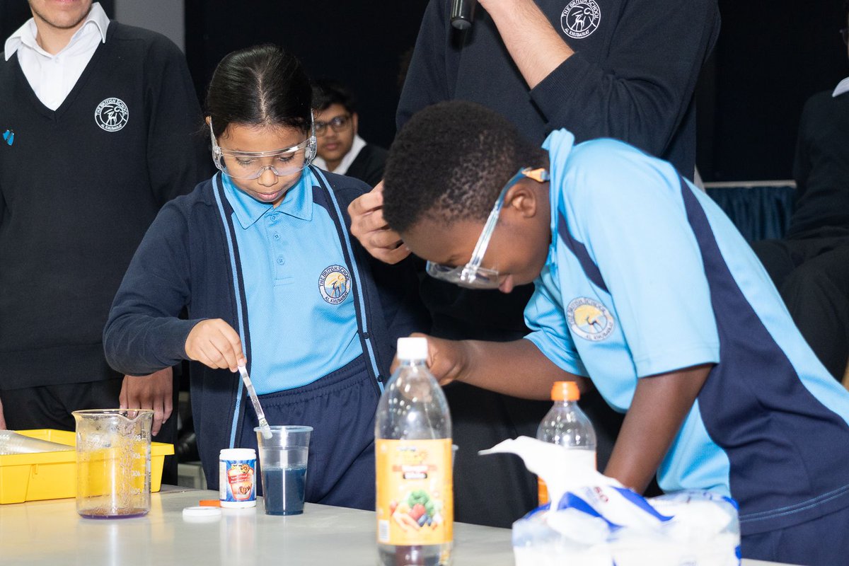 BSAKAbuDhabi's tweet photo. "This year's Science Week concluded with Primary Science Shows led by Zoya, Lora, and a dedicated team of Year 12 Science Ambassadors. They delighted the audience with awe-inspiring experiments, leaving the Primary children spellbound. #BSAKScience #BSAKSixthForm https://t.co/ylRmNnQ6Th