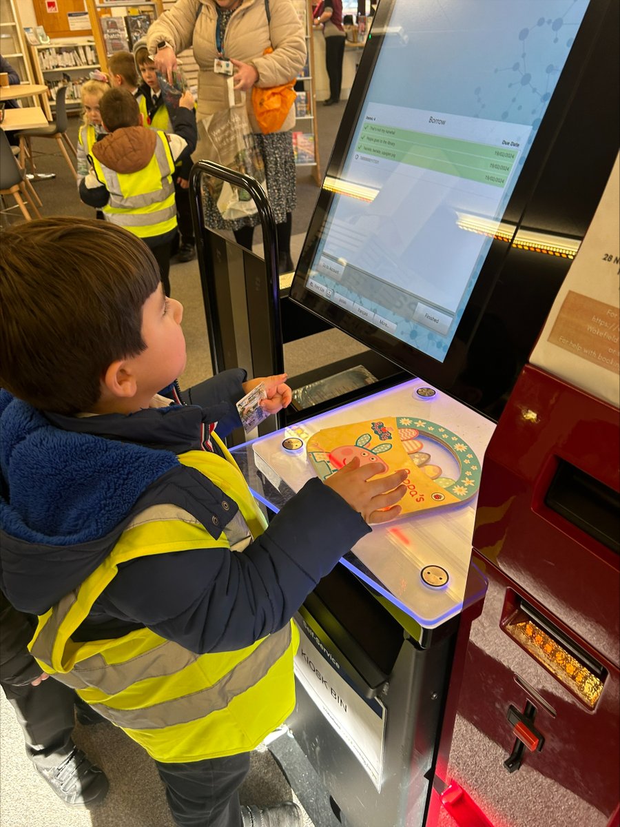carletonparksch's tweet image. Reception class have had a lovely morning at the library today. They listened to a story, looked at books, coloured pictures and even learnt how to scan their own book. #pontefractlibrary #lovetoread #EYFS