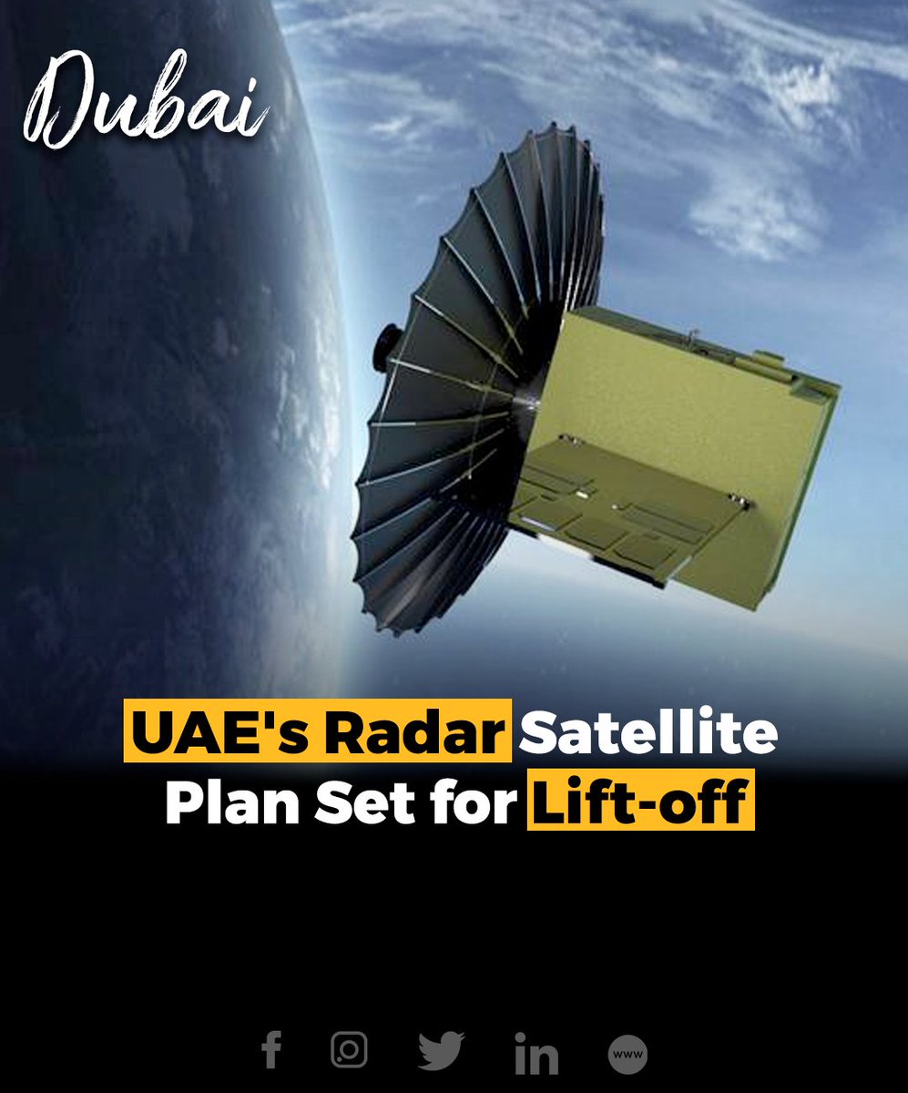 RealStartupDXB's tweet photo. The UAE's plan to develop and launch a series of highly accurate radar satellites, known as the "Sirb" project, has taken a significant step forward.
#UAE #Space #Develop #Satellites #Sirb https://t.co/uMqBstAwN3