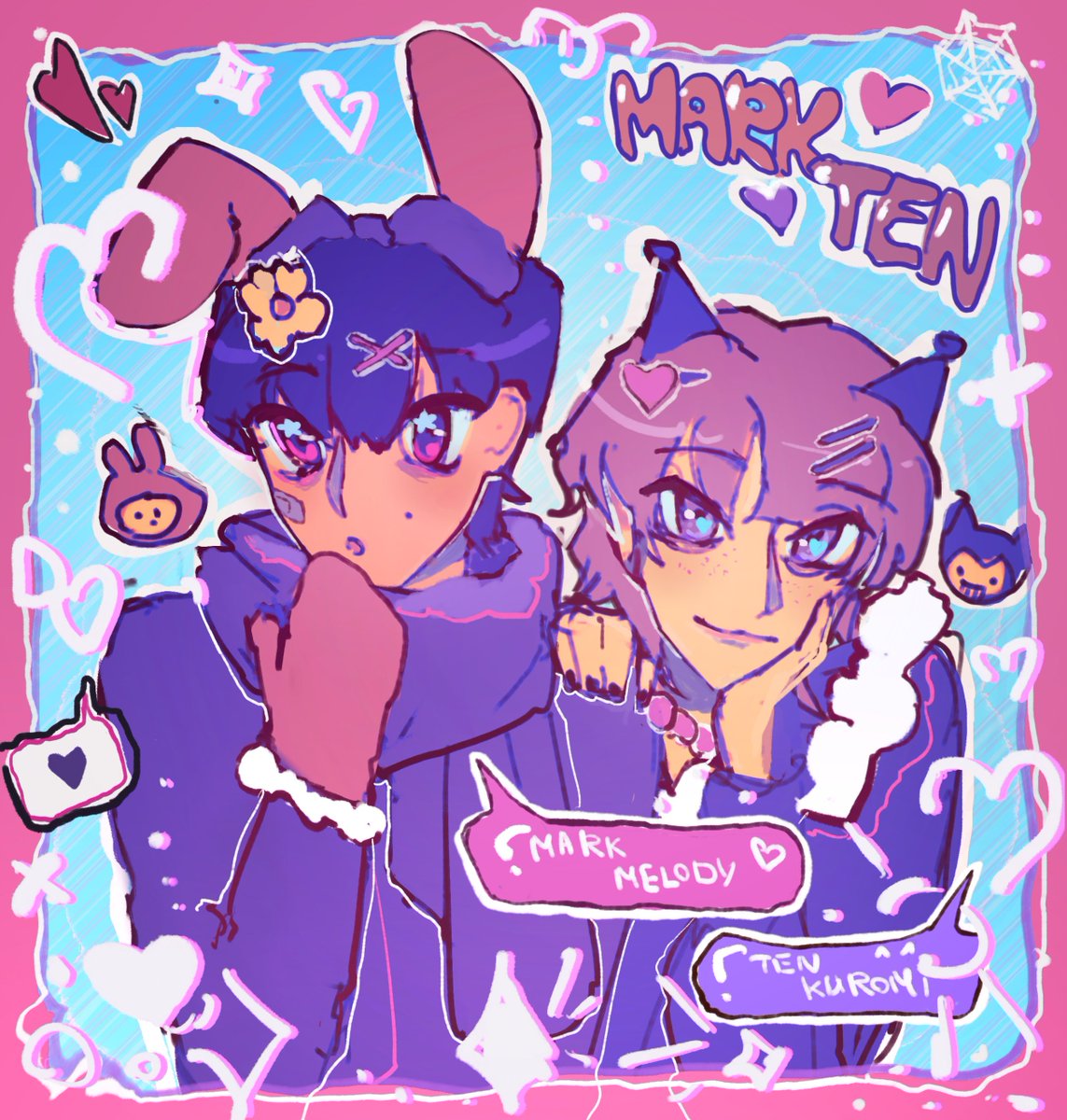 ouiiimarkkk's tweet photo. ❄️🎀 kuromi and melody

#markten #tenmark #NCTFanart https://t.co/VPbTUer946