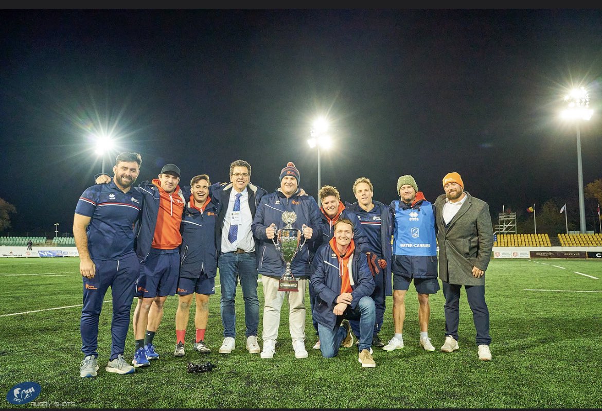 mcgahanmitch's tweet photo. HISTORY MADE! 🇳🇱🏆A first trophy for @RugbyNLD, European Men’s u20 champions &amp; qualification for @WorldRugby junior world trophy for next year. Privileged to be apart of the amazing journey with this special group of players &amp; staff! #wilddogs https://t.co/8Yh3WJMPNN